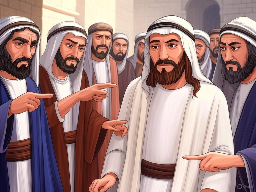 Pharisees pointing fingers